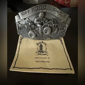 1987 Off-Road Vehicle Belt Buckle